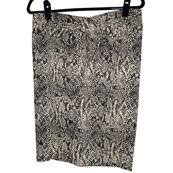 Michael Kors 10 Pencil Skirt Snake Print Tan Black Office Career Edgy Going Out - Picture 1 of 7